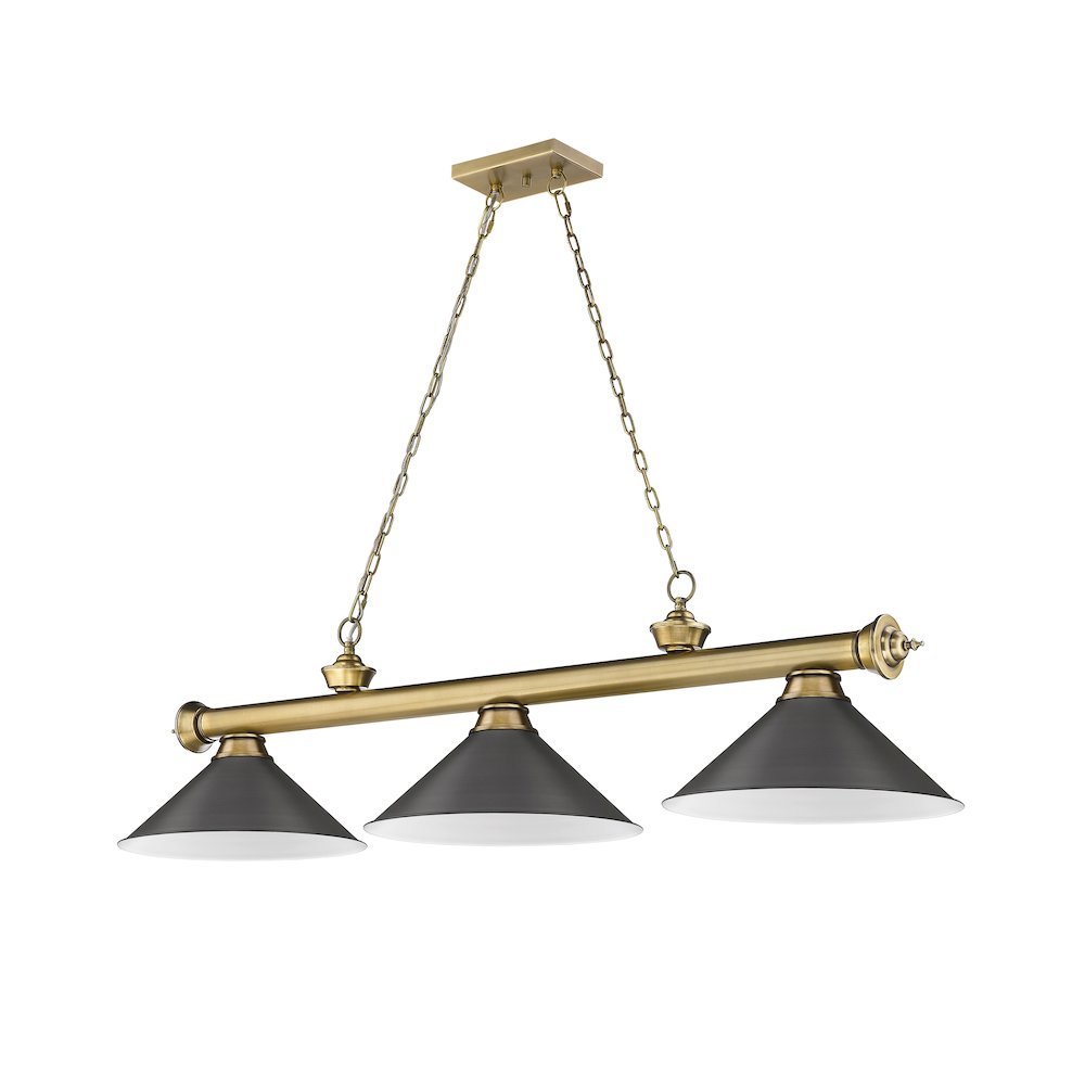 Z-Lite Cordon 3 Light Billiard, Steel Frame, Bronze Shade Color. Picture 5
