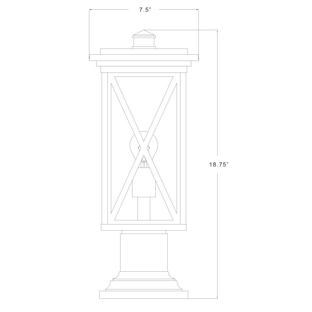 Z-Lite 1 Light Outdoor Pier Mounted Fixture. Picture 8