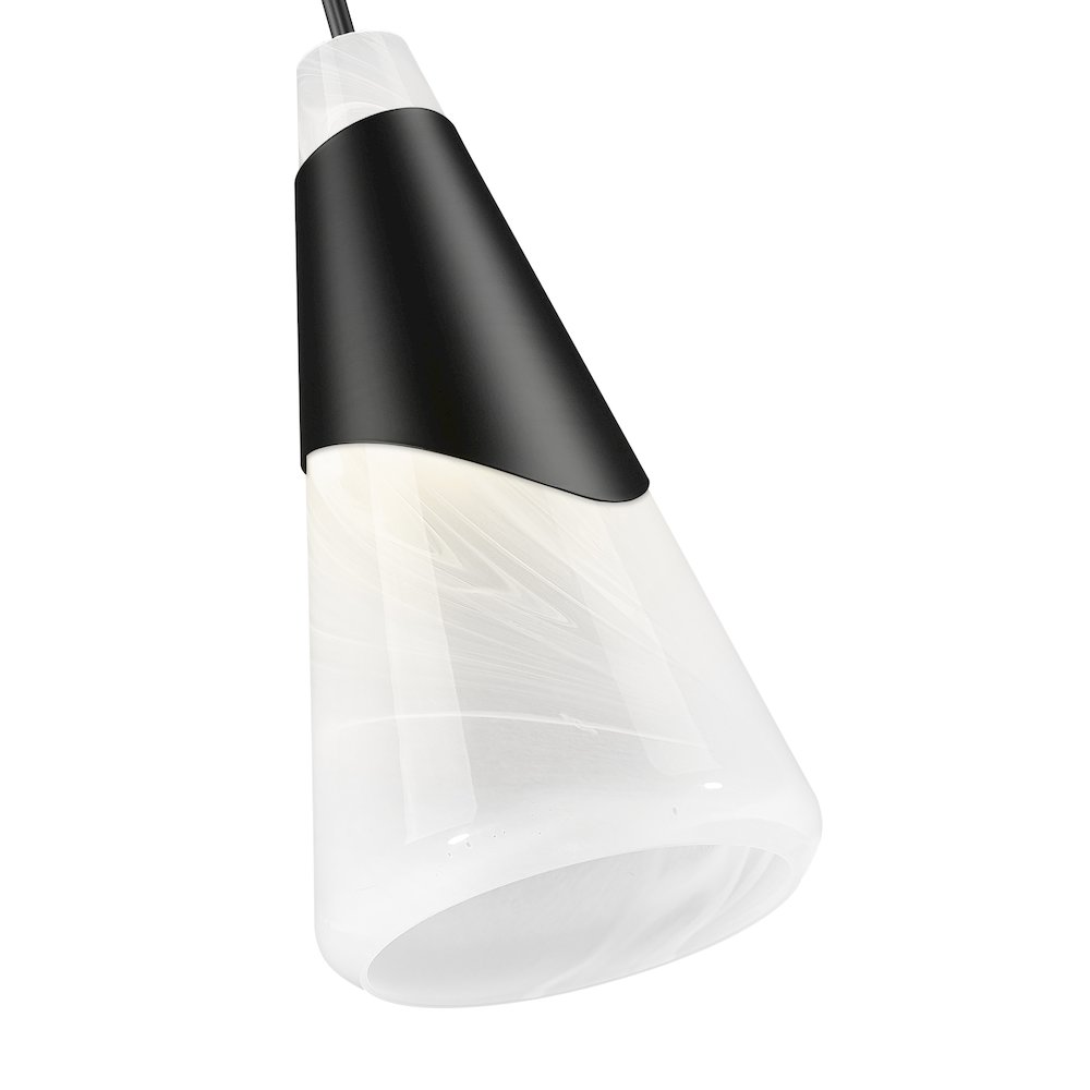 Z-Lite Aimie 1 Light Pendant, Matte Black. Picture 4