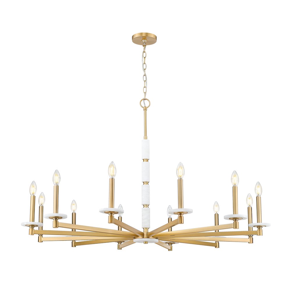 Z-Lite Kaden 12 Light Chandelier in Modern Gold color, Steel frame. Picture 1