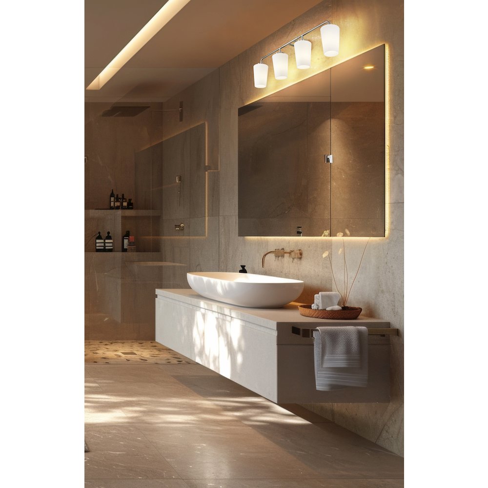 Z-Lite Montford 4 Light Vanity in Brushed Nickel color, Steel frame. Picture 6