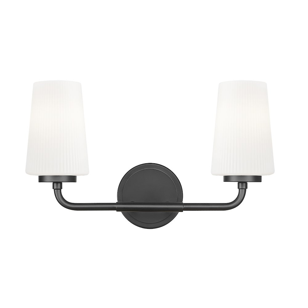 Z-Lite Montford 2 Light Vanity in Matte Black color, Steel frame. Picture 2