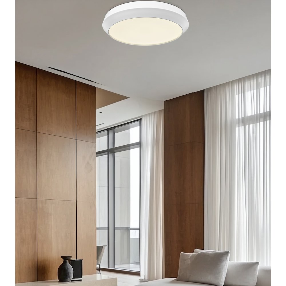 Z-Lite 1 Light Flush Mount, Matte White. Picture 5