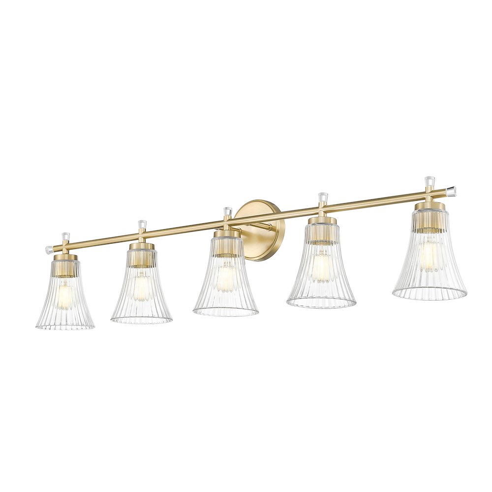 Z-Lite Belle 5 Light Vanity in Modern Gold color, Steel frame. Picture 3