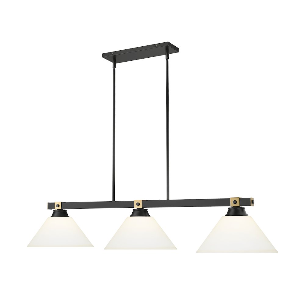 Z-Lite Bronte 3 Light Billiard, Steel Frame, Matte Opal Shade Color. Picture 3