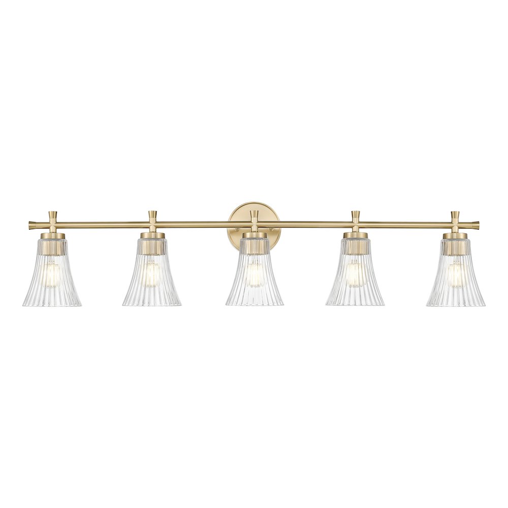Z-Lite Belle 5 Light Vanity in Modern Gold color, Steel frame. Picture 2
