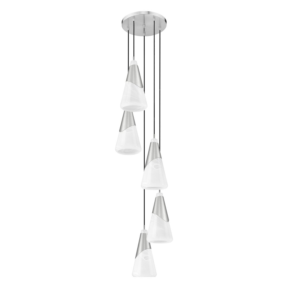 Z-Lite Aimie 5 Light Chandelier, Brushed Nickel. Picture 5