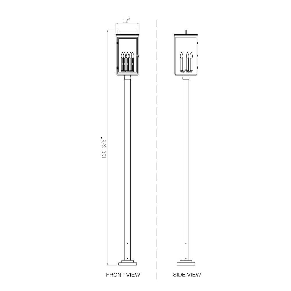 Z-Lite Hartwell 5 Light Outdoor Post Mounted Fixture in Sand Black color. Picture 8