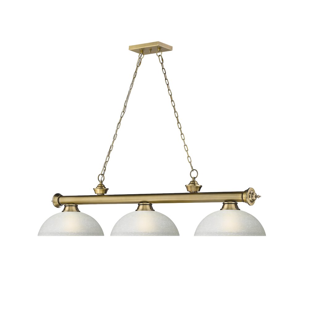 Z-Lite Cordon 3 Light Billiard, Steel Frame, White Linen Shade Color. Picture 3
