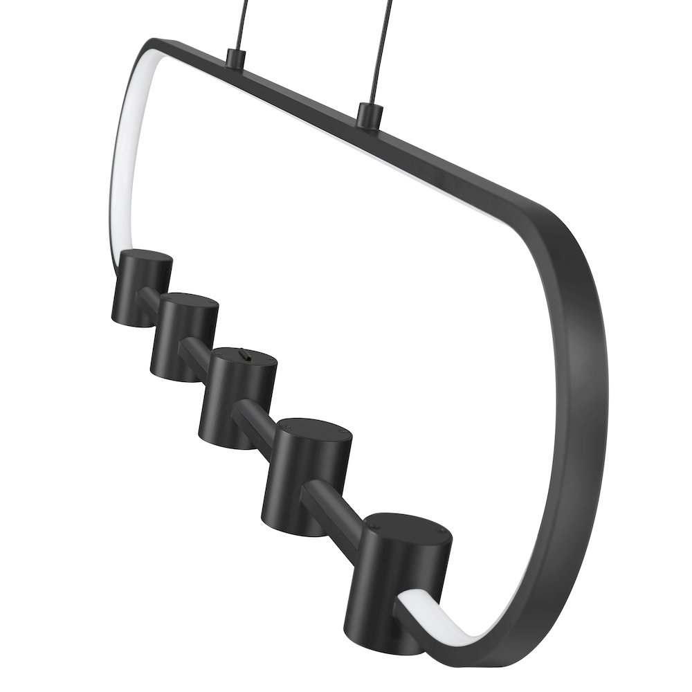 Z-Lite 5 Light Linear Chandelier, Matte Black. Picture 4