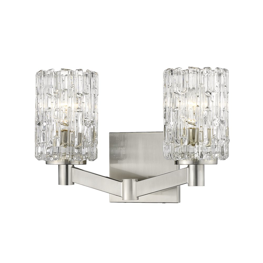 Z-Lite Aubrey 2 Light Vanity in Brushed Nickel Frame Finish. Picture 1