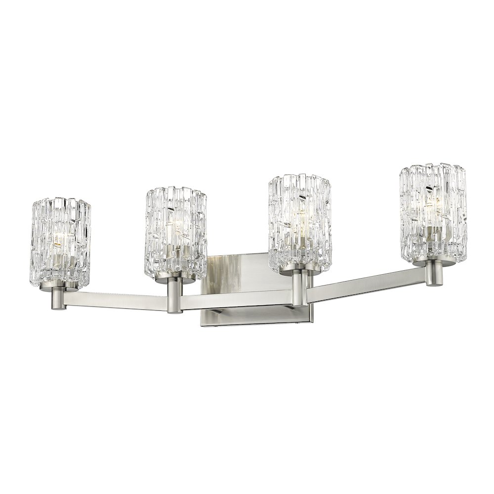 Z-Lite Aubrey 4 Light Vanity in Brushed Nickel Frame Finish. Picture 2