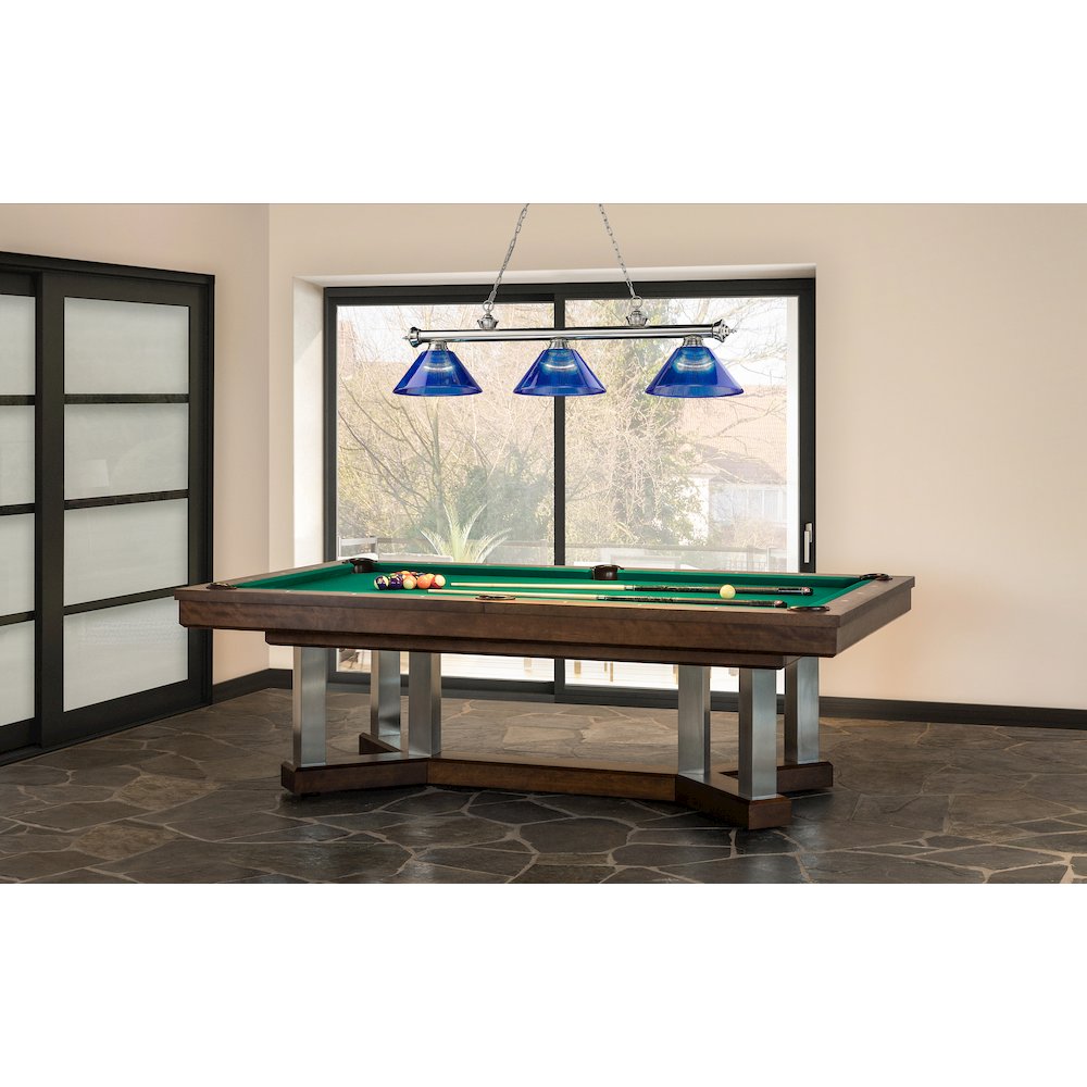 Z-Lite Cordon 3 Light Billiard, Steel Frame, Dark Blue Shade Color. Picture 6