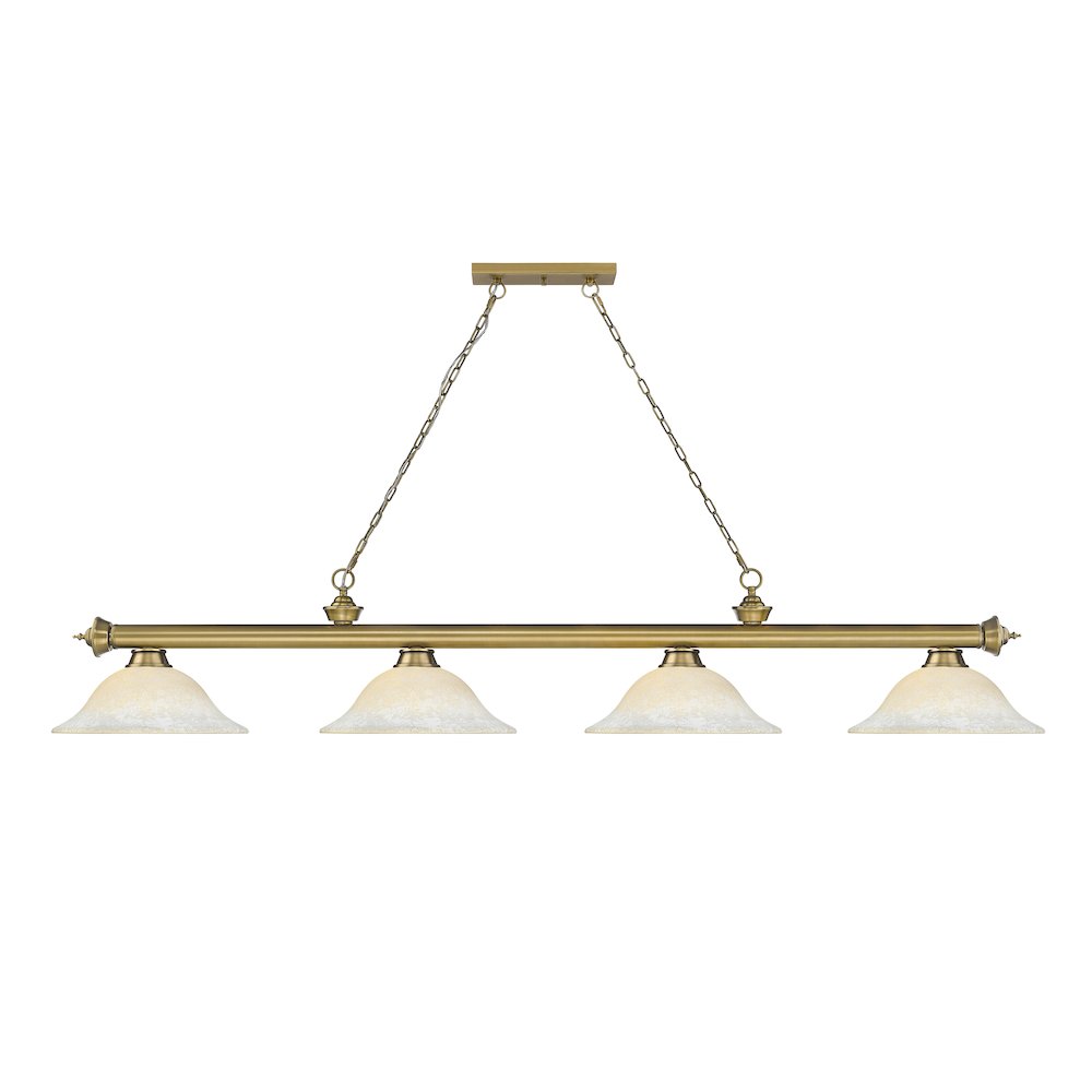 Z-Lite Cordon 4 Light Billiard, Steel Frame, White Mottle Shade Color. Picture 2