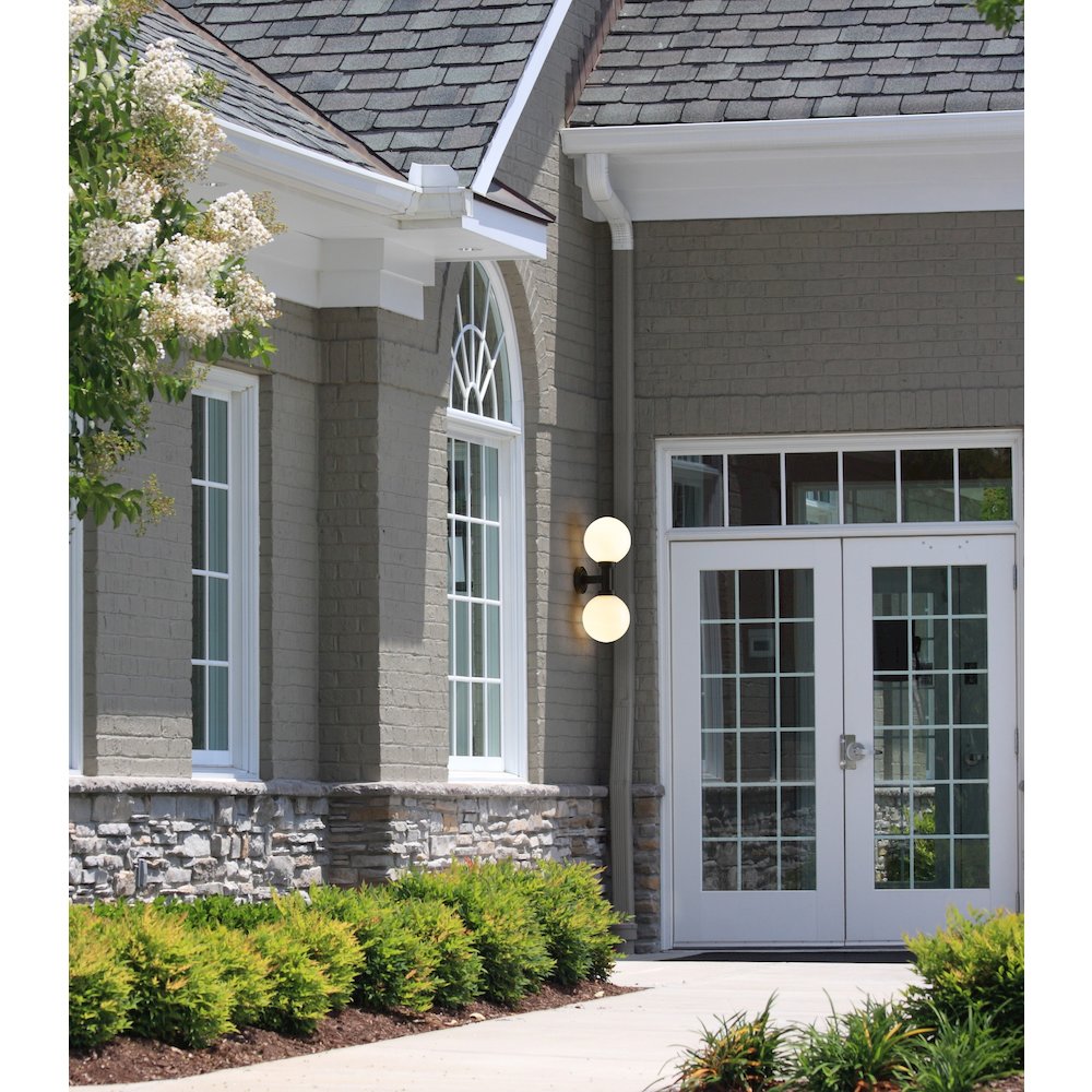Z-Lite Laurent 2 Light Outdoor Wall Light in Black Frame Finish. Picture 6