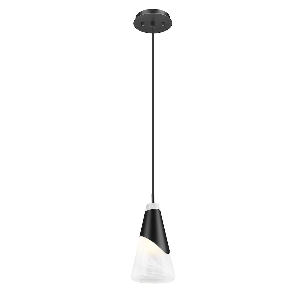 Z-Lite Aimie 1 Light Pendant, Matte Black. Picture 2