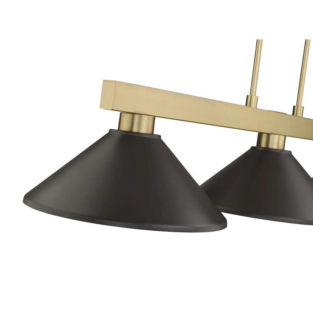 Z-Lite Cobalt 3 Light Billiard, Steel Frame, Bronze Shade Color. Picture 4