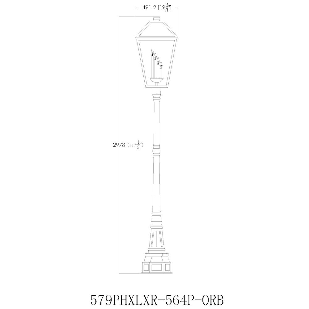 Z-Lite 4 Light Outdoor Post Mounted Fixture. Picture 8