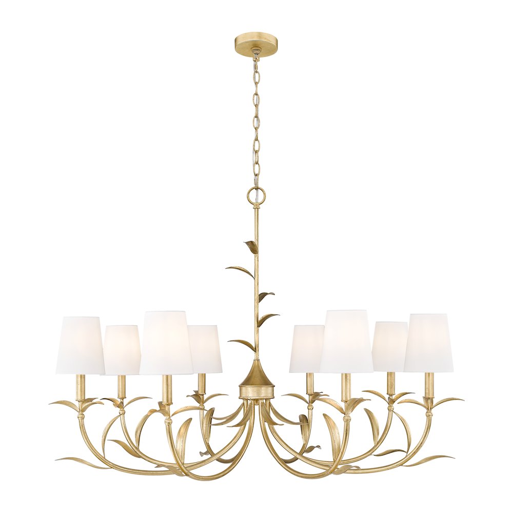 Z-Lite 8 Light Chandelier, Gold Leaf. Picture 1