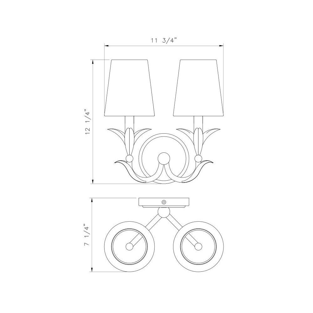 Z-Lite 2 Light Wall Sconce, Textured White. Picture 8