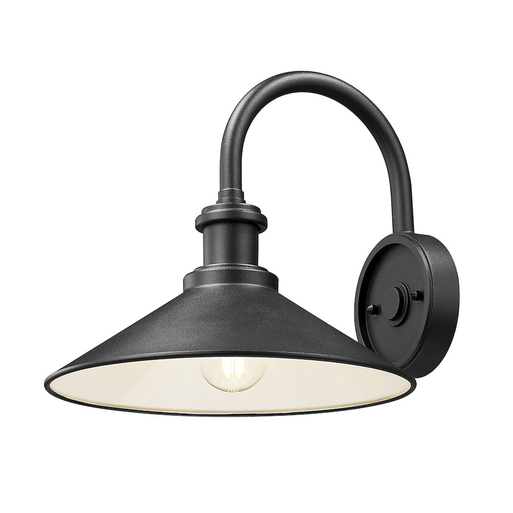 Z-Lite RLM 1 Light Outdoor Wall Light in Sand Black color, Aluminum frame. Picture 3