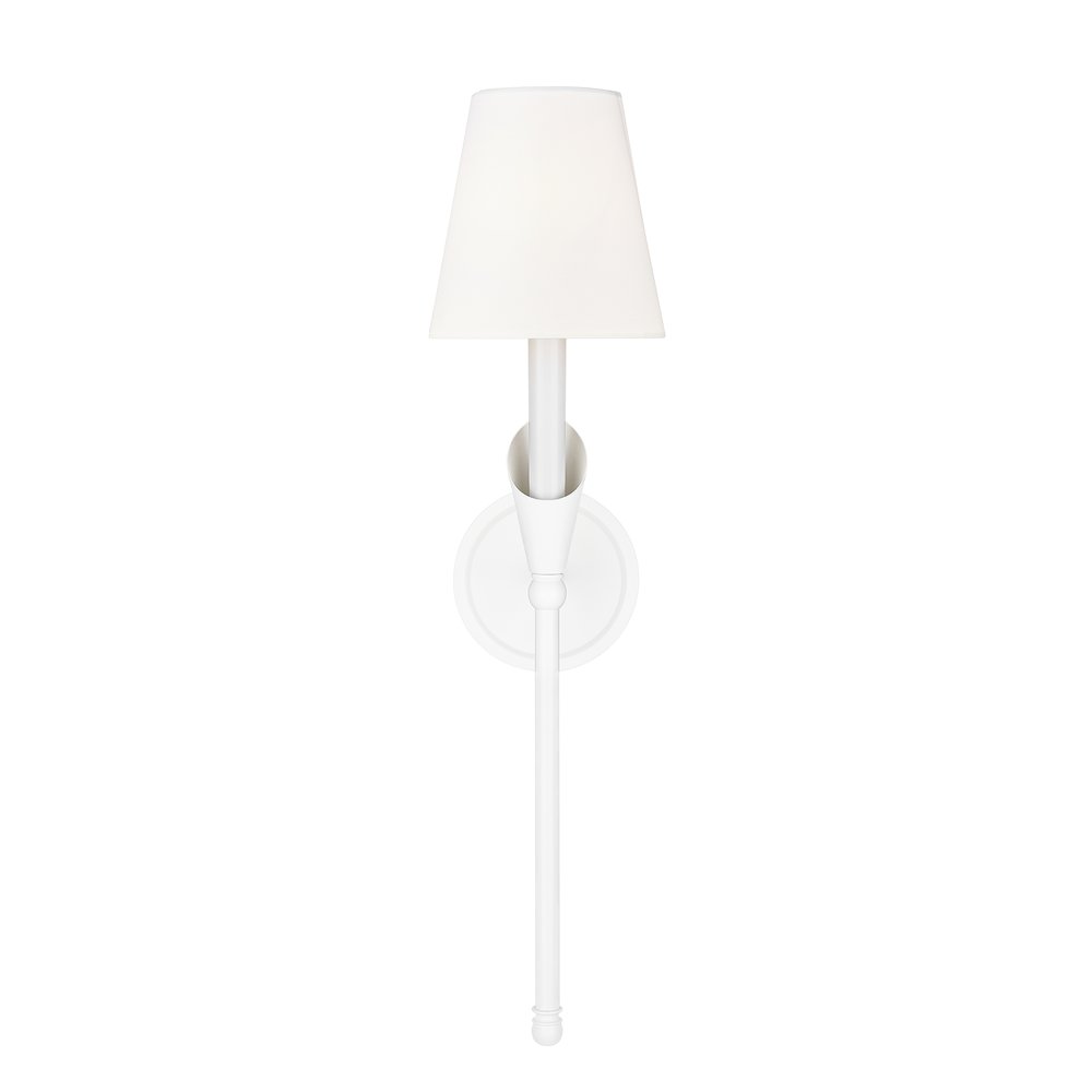 Z-Lite Claudelle 1 Light Wall Sconce in Textured White color, Steel frame. Picture 2