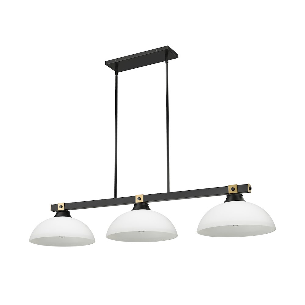 Z-Lite Bronte 3 Light Billiard, Steel Frame, Matte Opal Shade Color. Picture 5