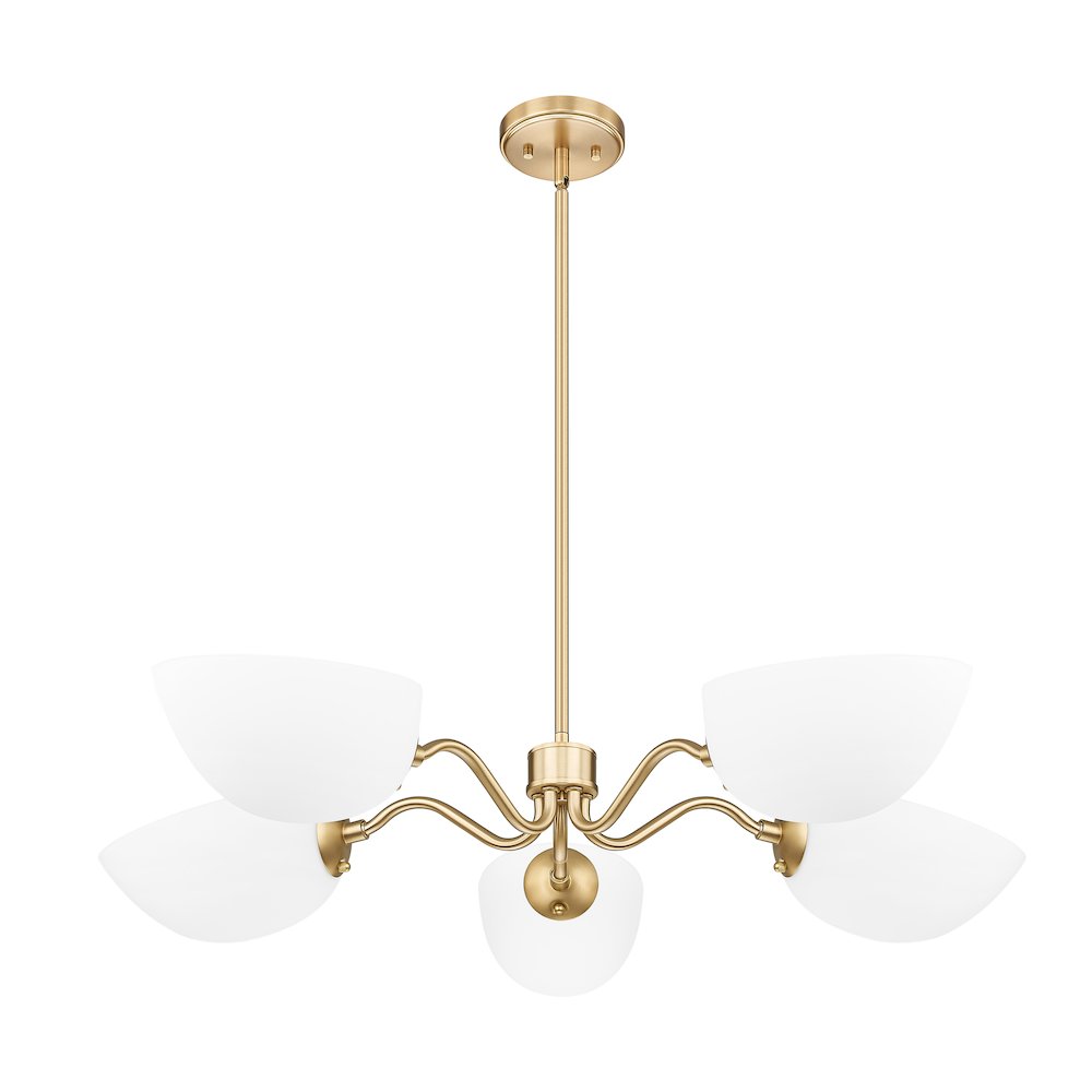 Z-Lite 5 Light Chandelier, Modern Gold. Picture 7