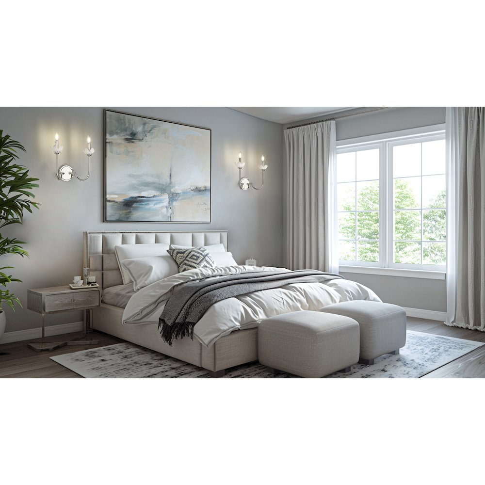 Z-Lite Allistair 2 Light Wall Sconce in Polished Nickel color, Steel frame. Picture 7