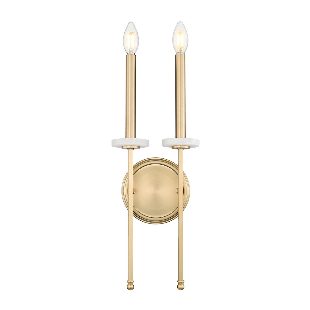 Z-Lite 2 Light Wall Sconce, Mordern Gold. Picture 2