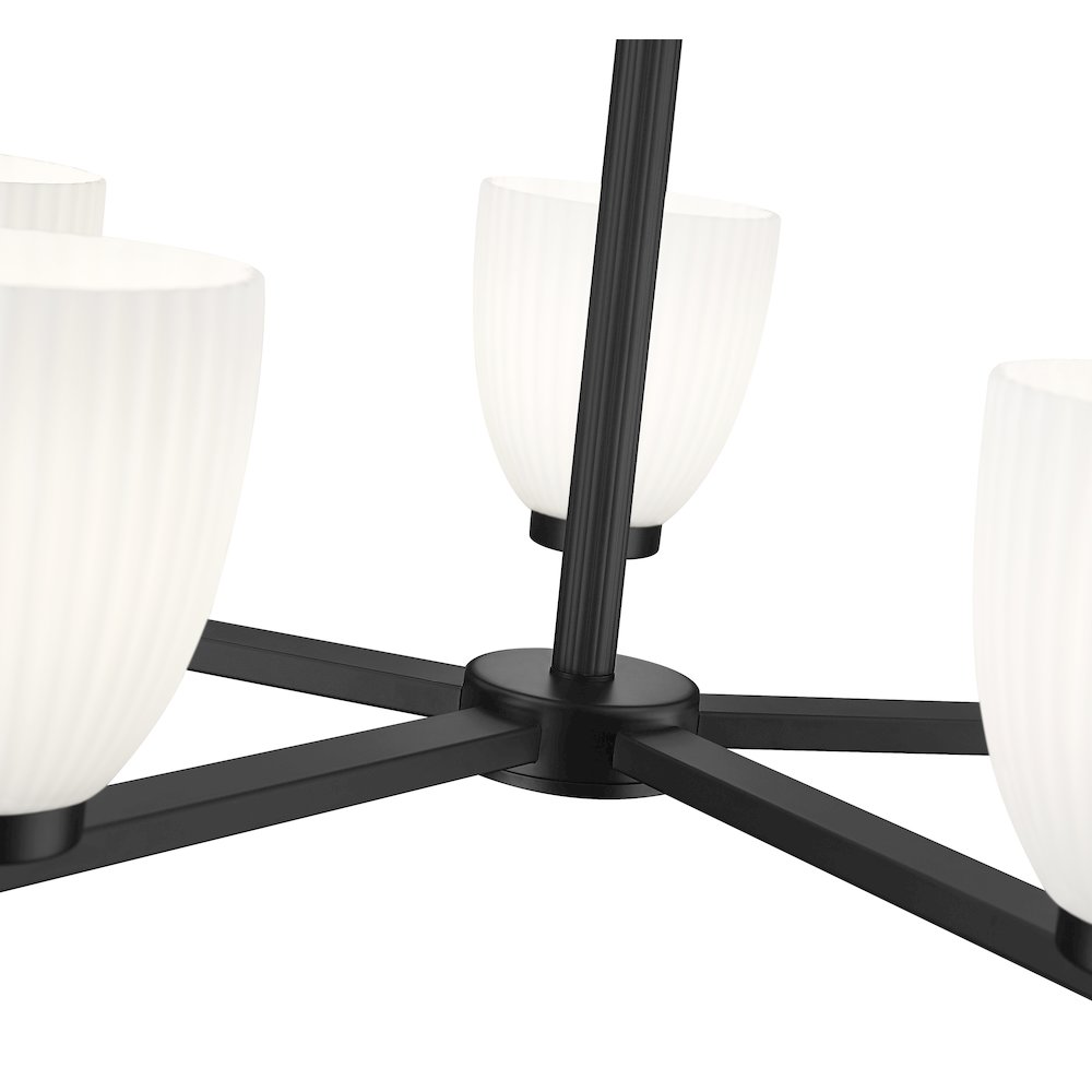 Z-Lite Naya 5 Light Chandelier in Matte Black color, Steel frame. Picture 4