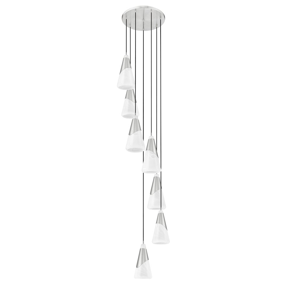 Z-Lite Aimie 7 Light Chandelier, Brushed Nickel. Picture 5
