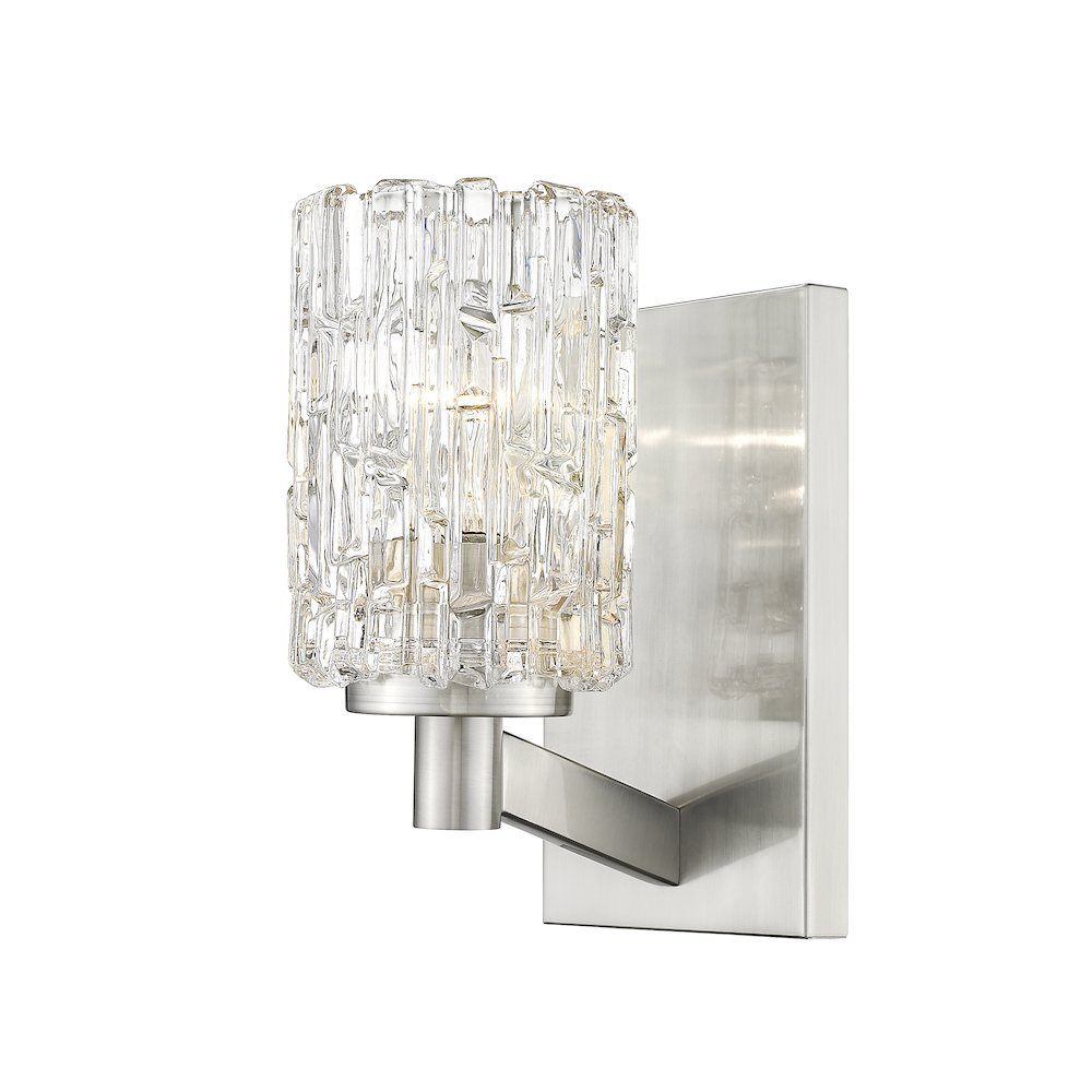Z-Lite Aubrey 1 Light Wall Sconce in Brushed Nickel Frame Finish. Picture 3