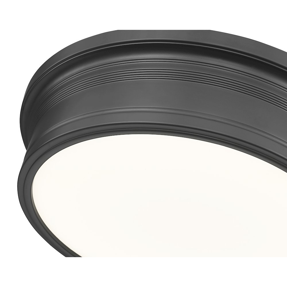 Z-Lite 1 Light Flush Mount, Matte Black. Picture 4