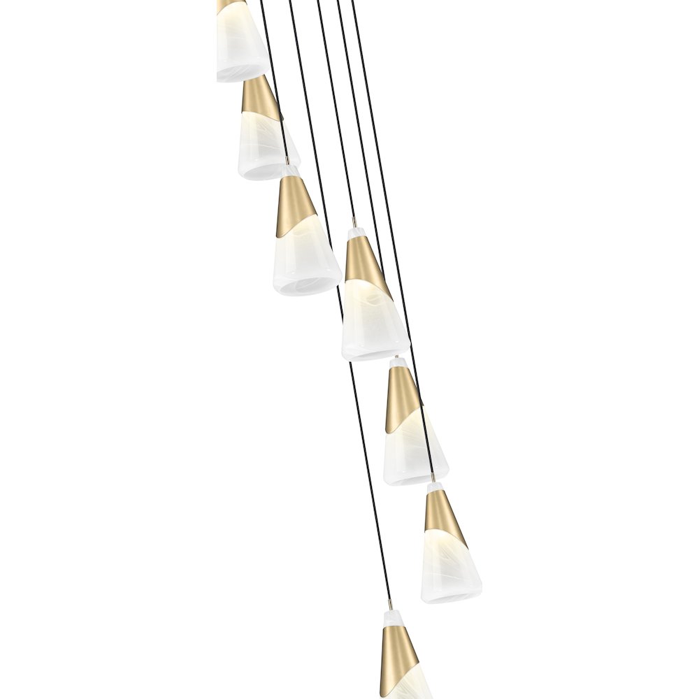 Z-Lite Aimie 7 Light Chandelier, Modern Gold. Picture 4