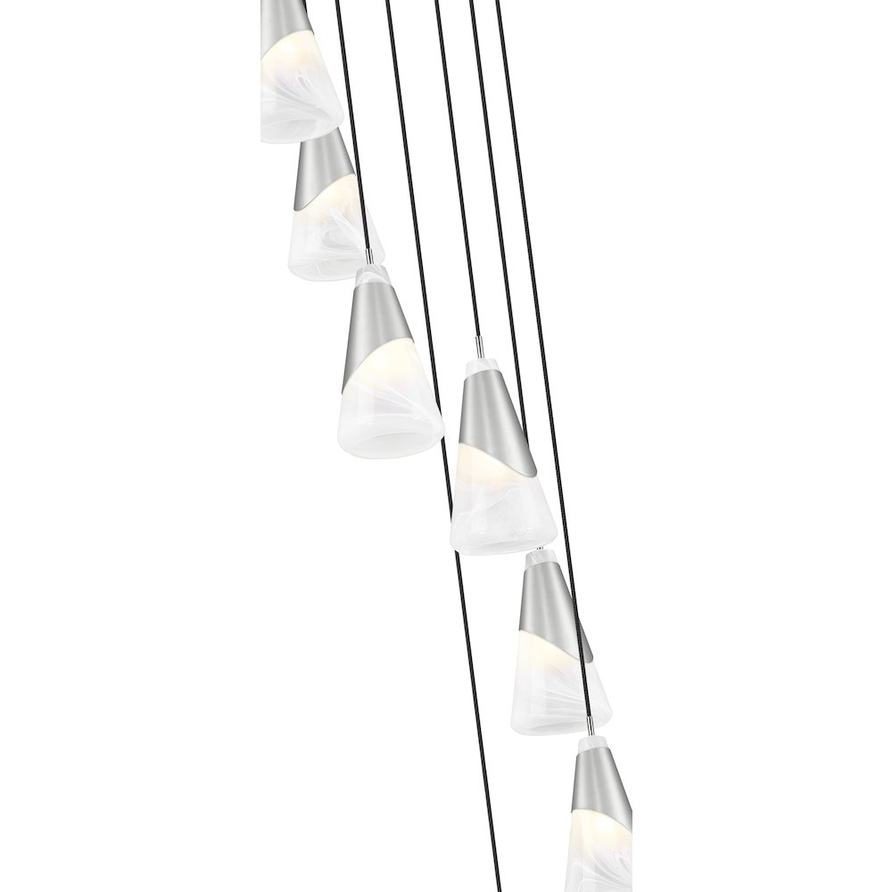 Z-Lite Aimie 7 Light Chandelier, Brushed Nickel. Picture 4