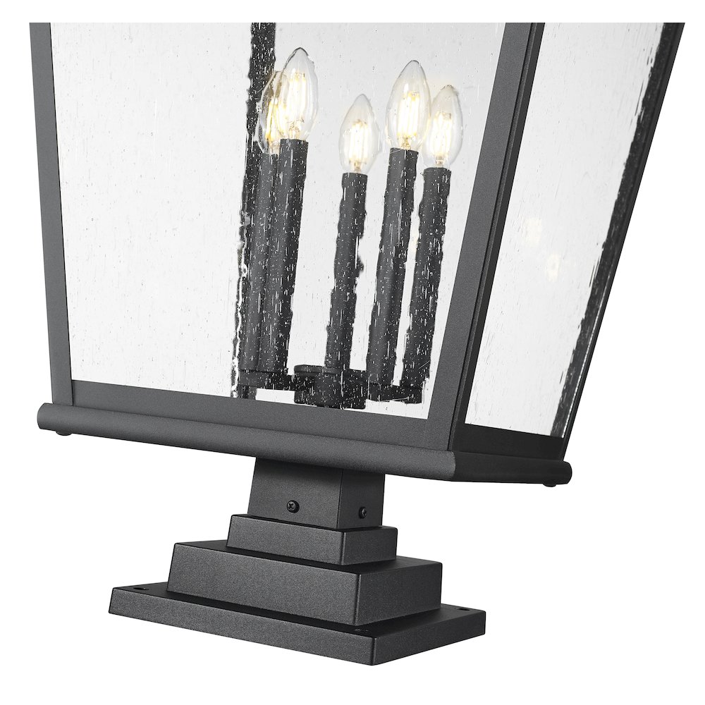 Z-Lite 5 Light Outdoor Pier Mounted Fixture, Sand Black. Picture 4