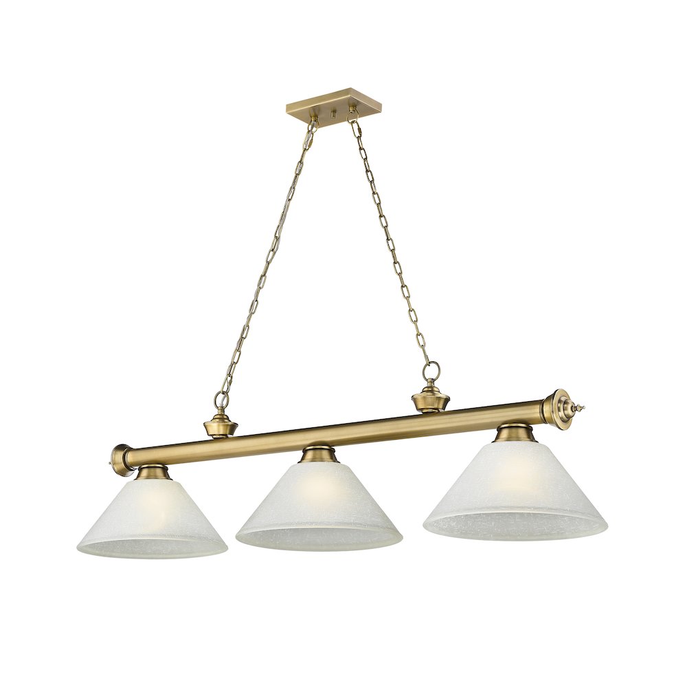 Z-Lite Cordon 3 Light Billiard, Steel Frame, White Linen Shade Color. Picture 1