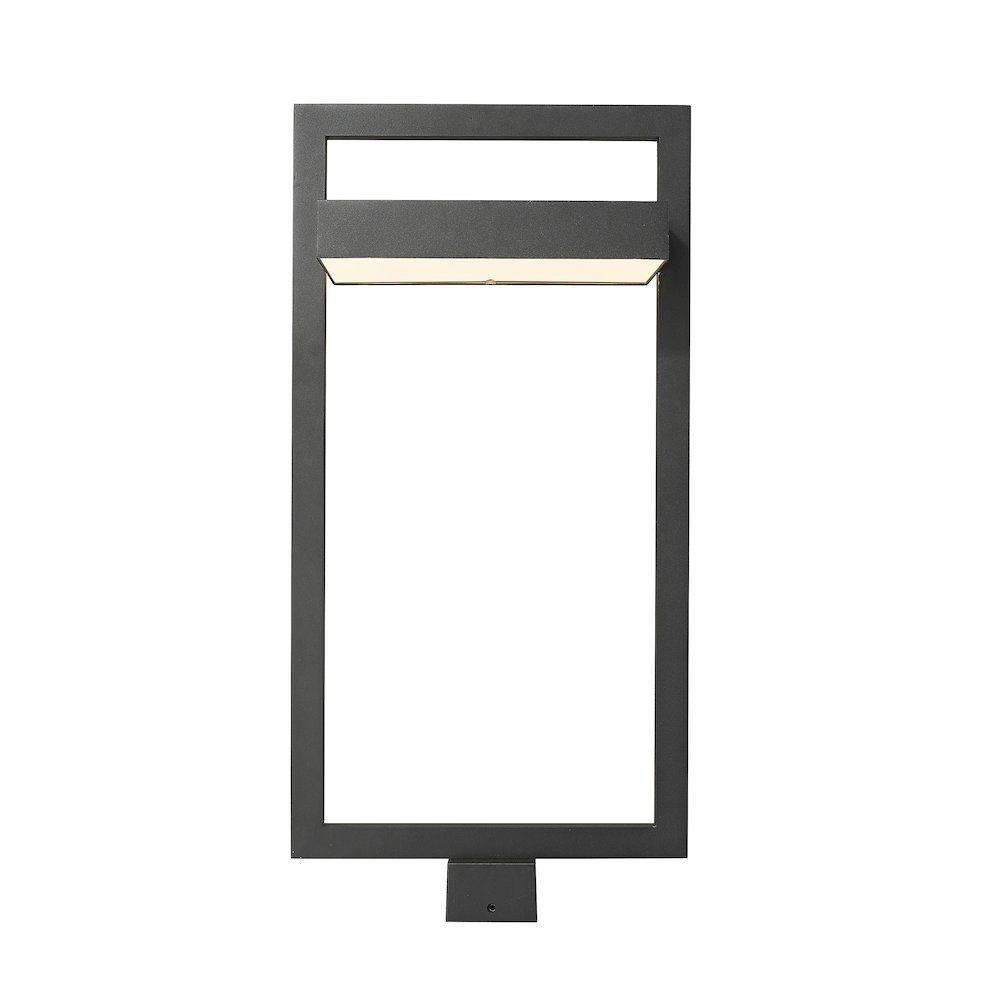 Z-Lite Luttrel 1 Light Outdoor Post Mount Fixture in Black Frame Finish. Picture 2