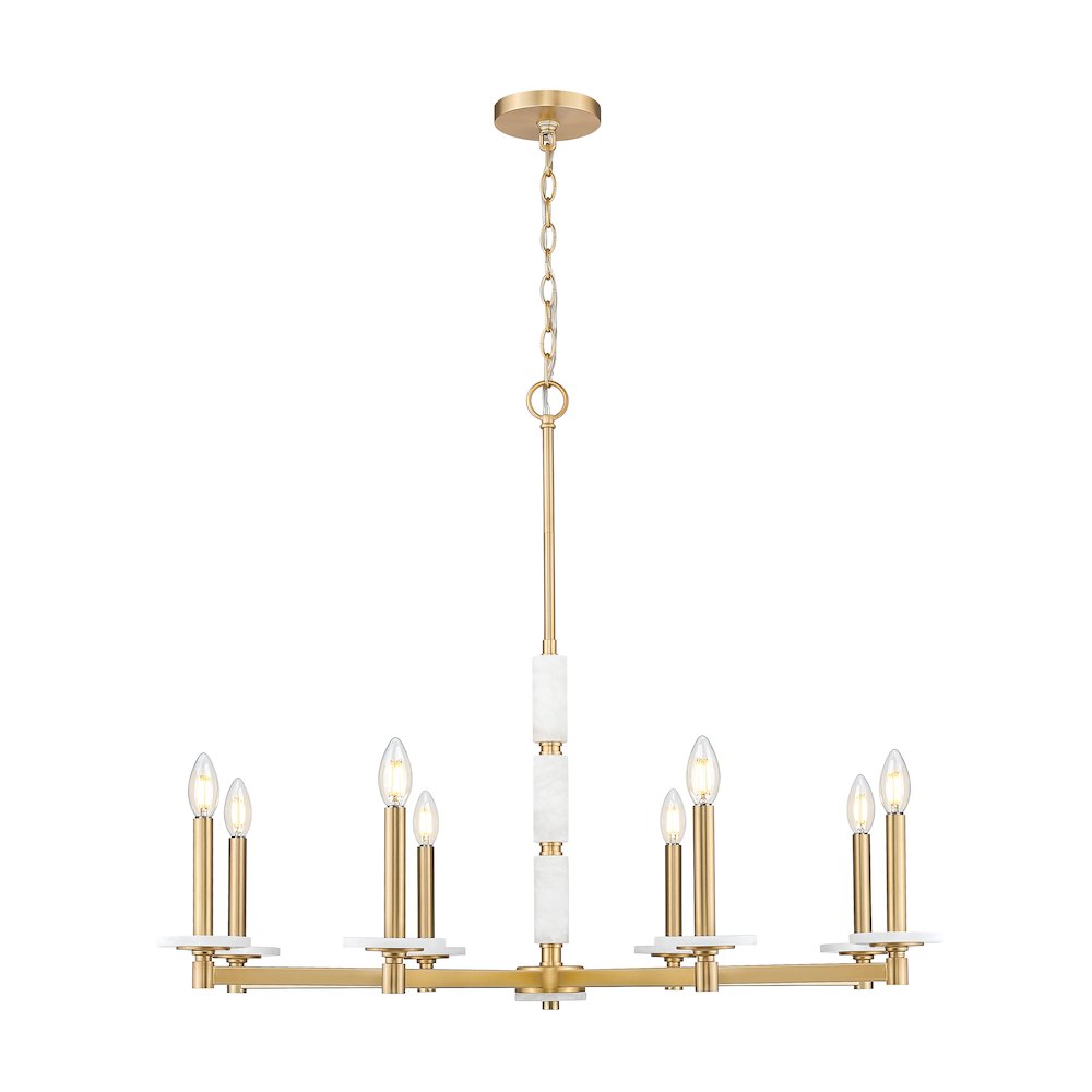 Z-Lite Kaden 8 Light Chandelier in Modern Gold color, Steel frame. Picture 3