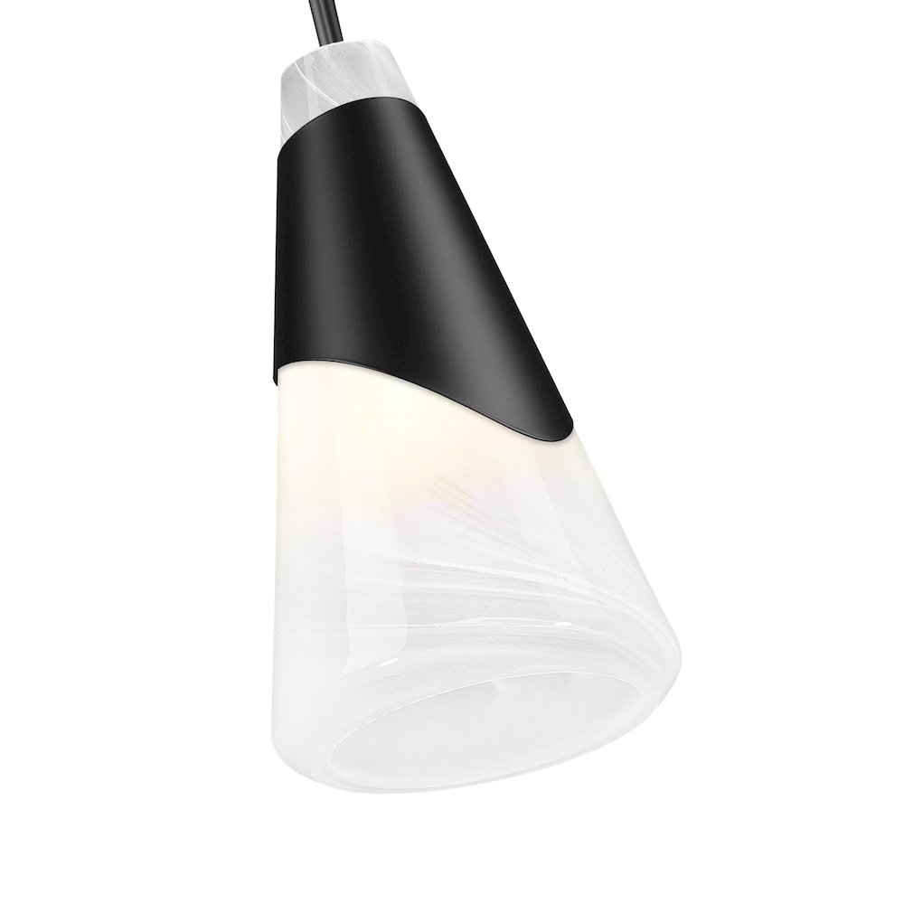 Z-Lite Aimie 1 Light Pendant, Matte Black. Picture 4