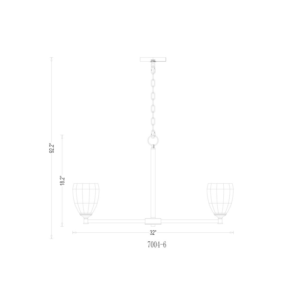 Z-Lite Oren 6 Light Chandelier in Matte Black color, Steel frame. Picture 8