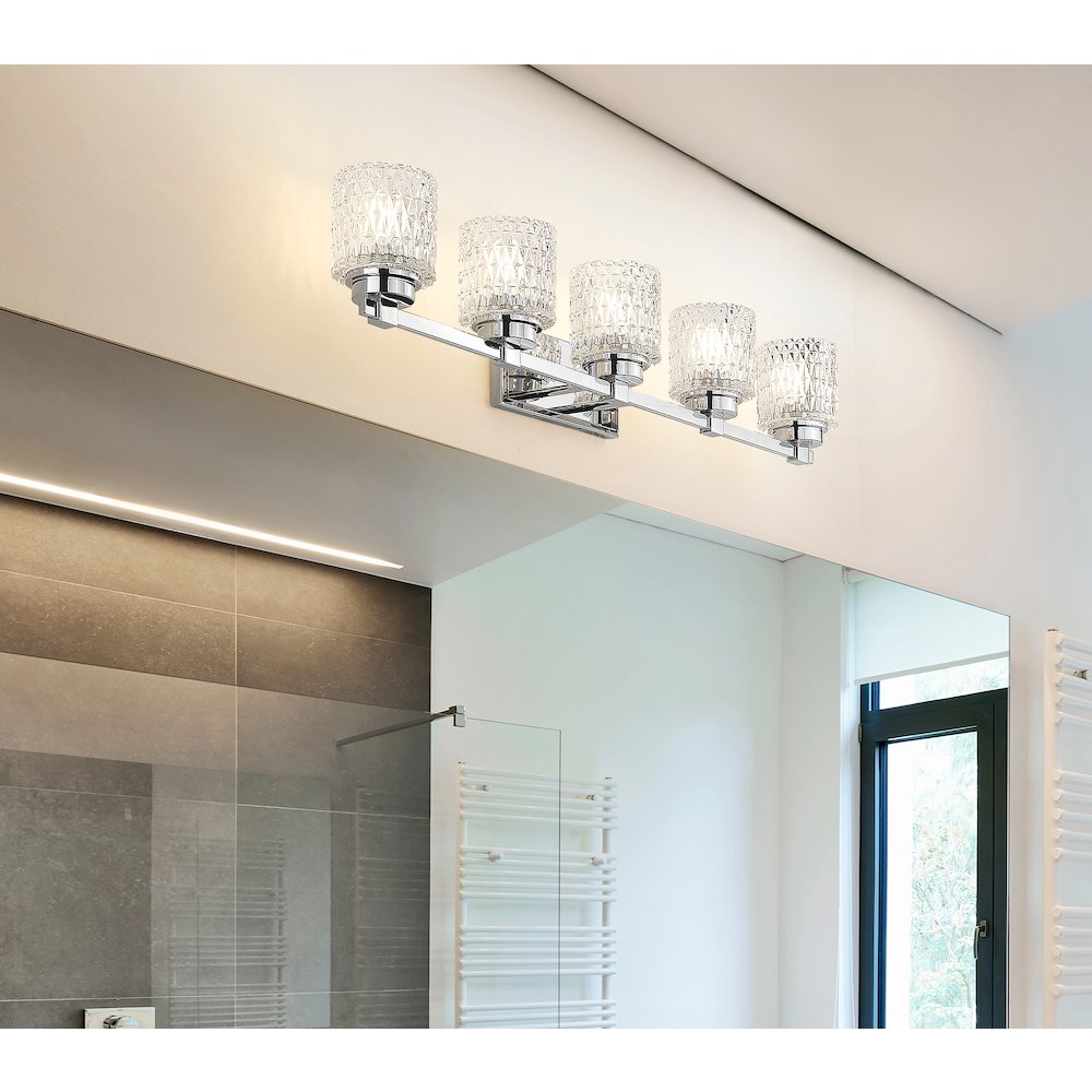 Z-Lite 5 Light Vanity, Chrome. Picture 5