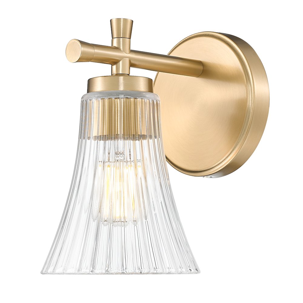 Z-Lite Belle 1 Light Wall Sconce in Modern Gold color, Steel frame. Picture 1