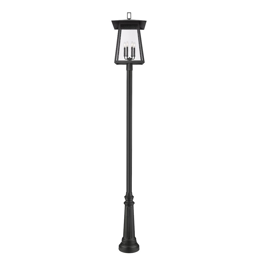 Z-Lite Rainer 6 Light Outdoor Post Mounted Fixture, Black. Picture 3