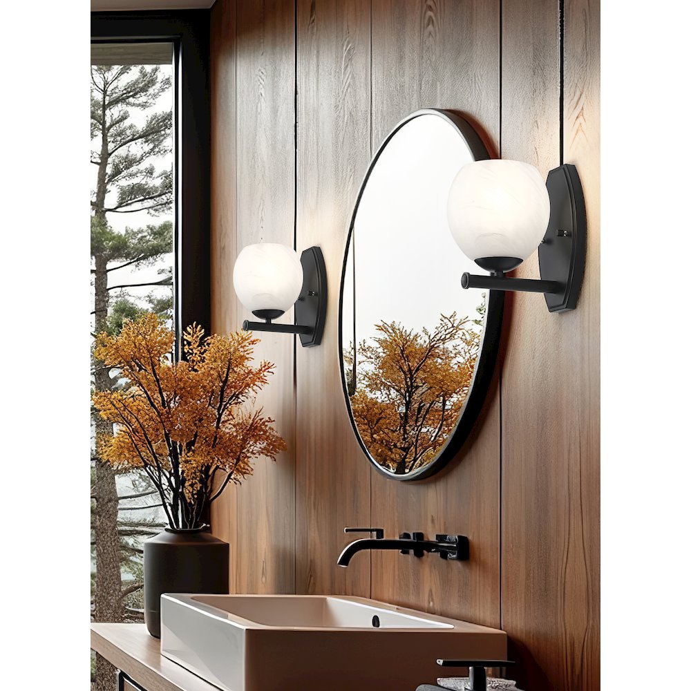 Z-Lite 1 Light Wall Sconce, Matte Black. Picture 6