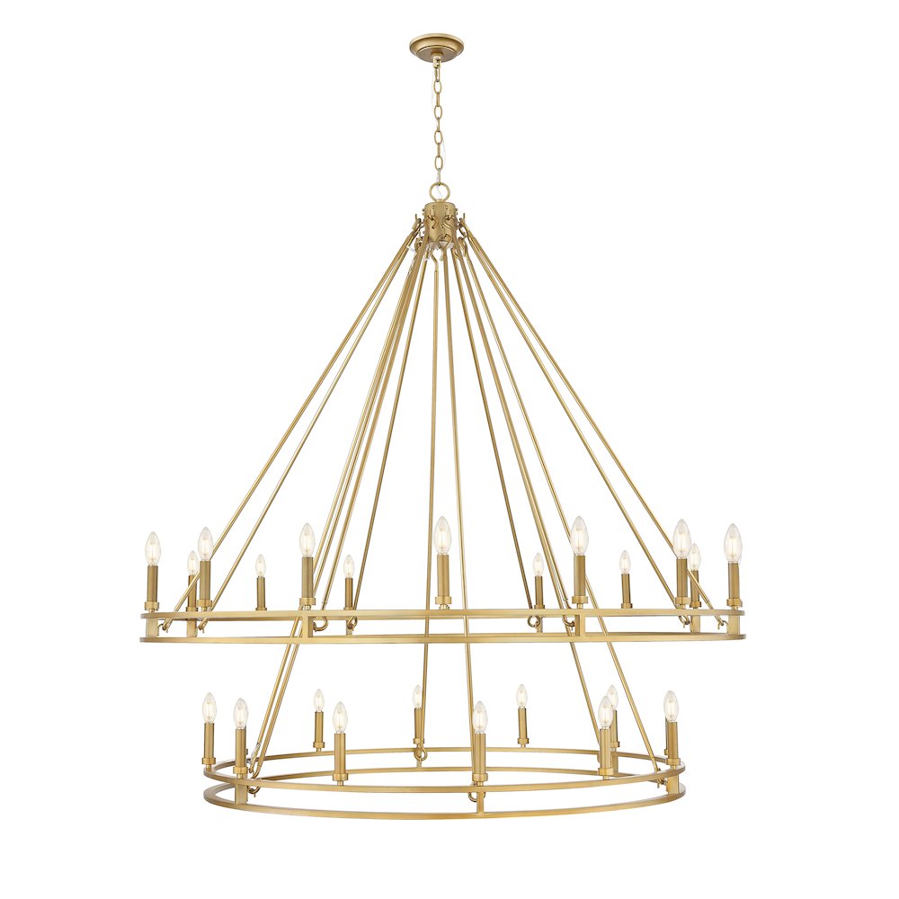 Z-Lite Dennison 28 Light Chandelier in Signature Brass color, Steel frame. Picture 2