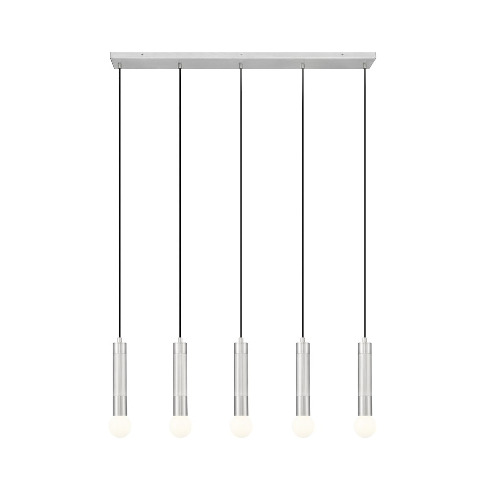 Z-Lite Stari 5 Light Linear Chandelier in Brushed Nickel color, Steel frame. Picture 3