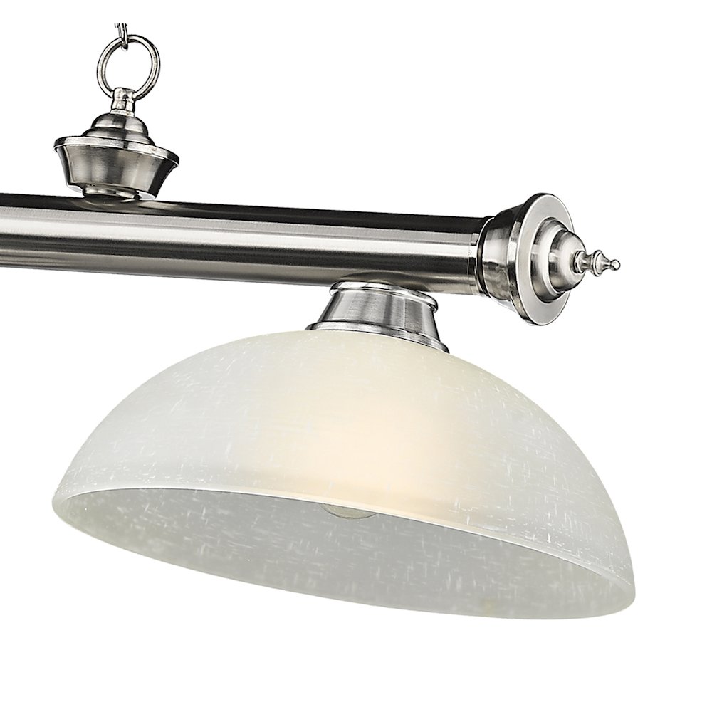Z-Lite Cordon 3 Light Billiard, Steel Frame, White Linen Shade Color. Picture 4