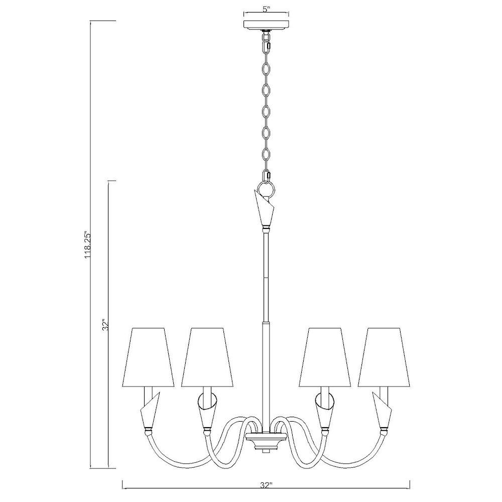 Z-Lite Claudelle 6 Light Chandelier in Matte Black color, Steel frame. Picture 8